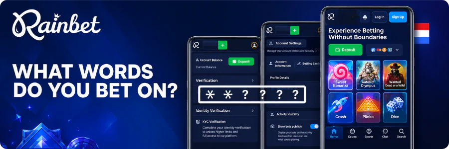 Log in to your Rainbet casino account to reach games, bonuses and payouts